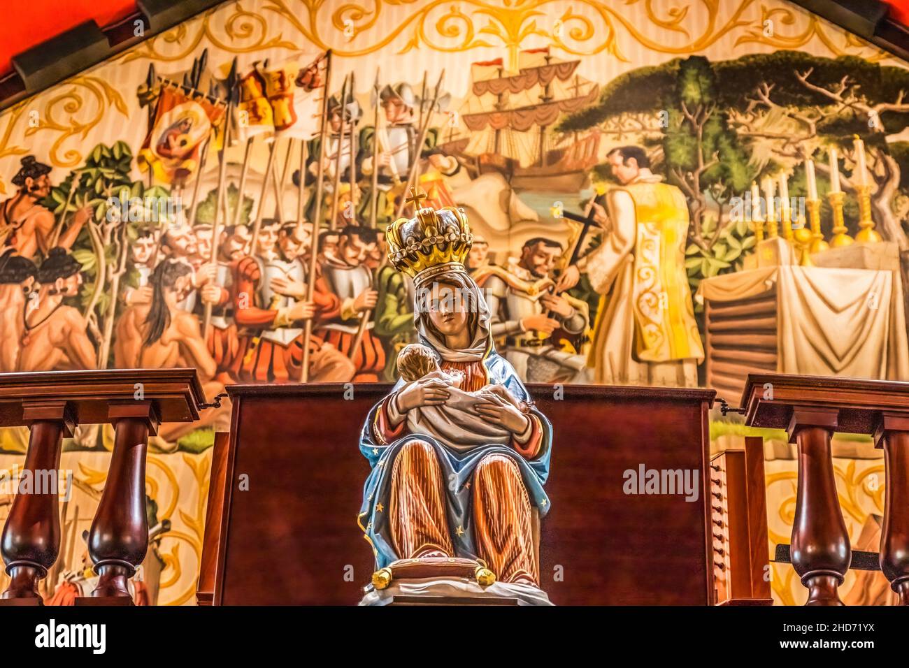 Mary Statue Soldiers Painting Basilica Cathedral of Saint Augustine