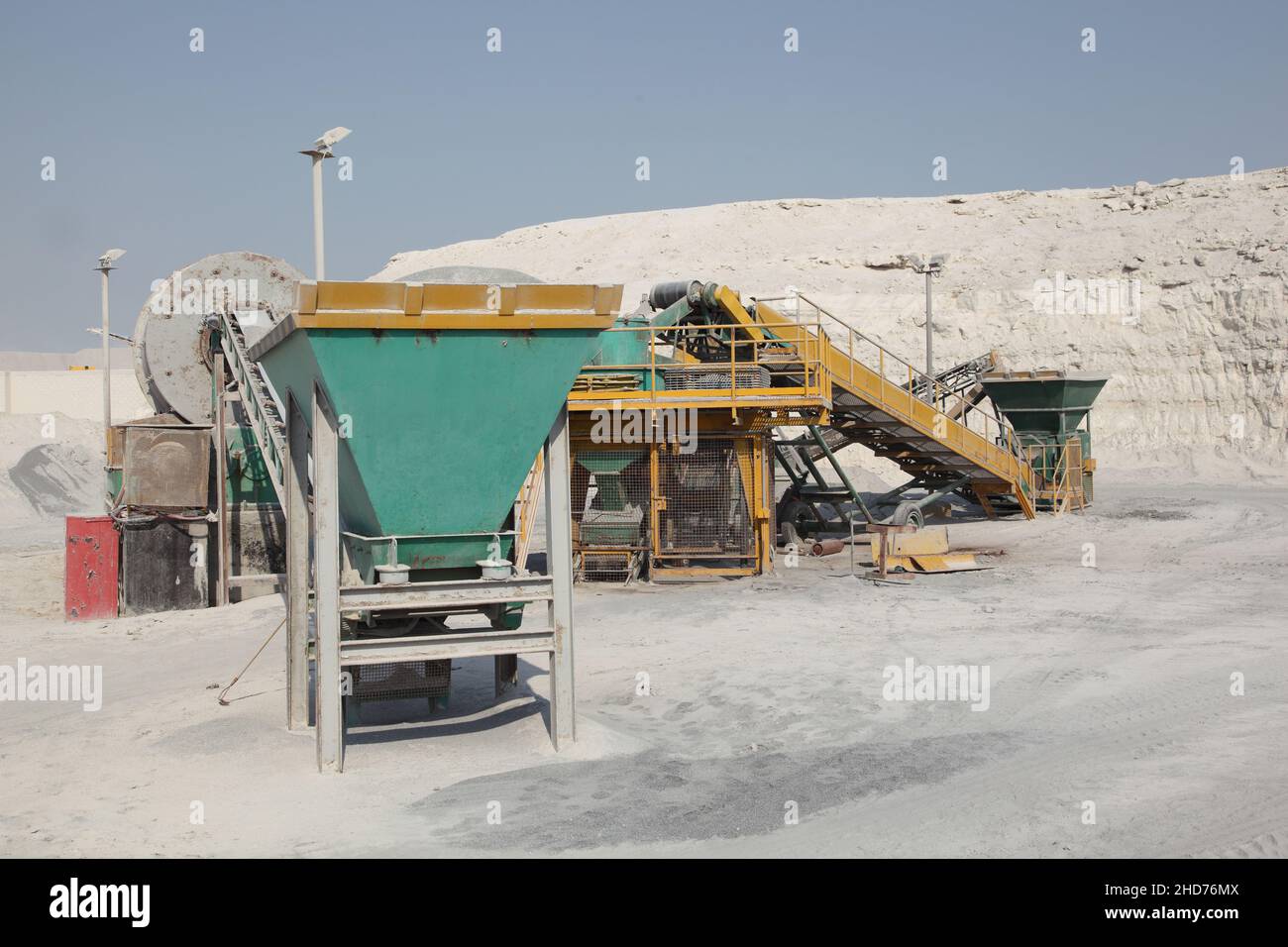 Aluminium salt cake processing in Bahrain. The waste material is processed to seperate the salt, oxide and residual aluminim leading to zero waste Stock Photo