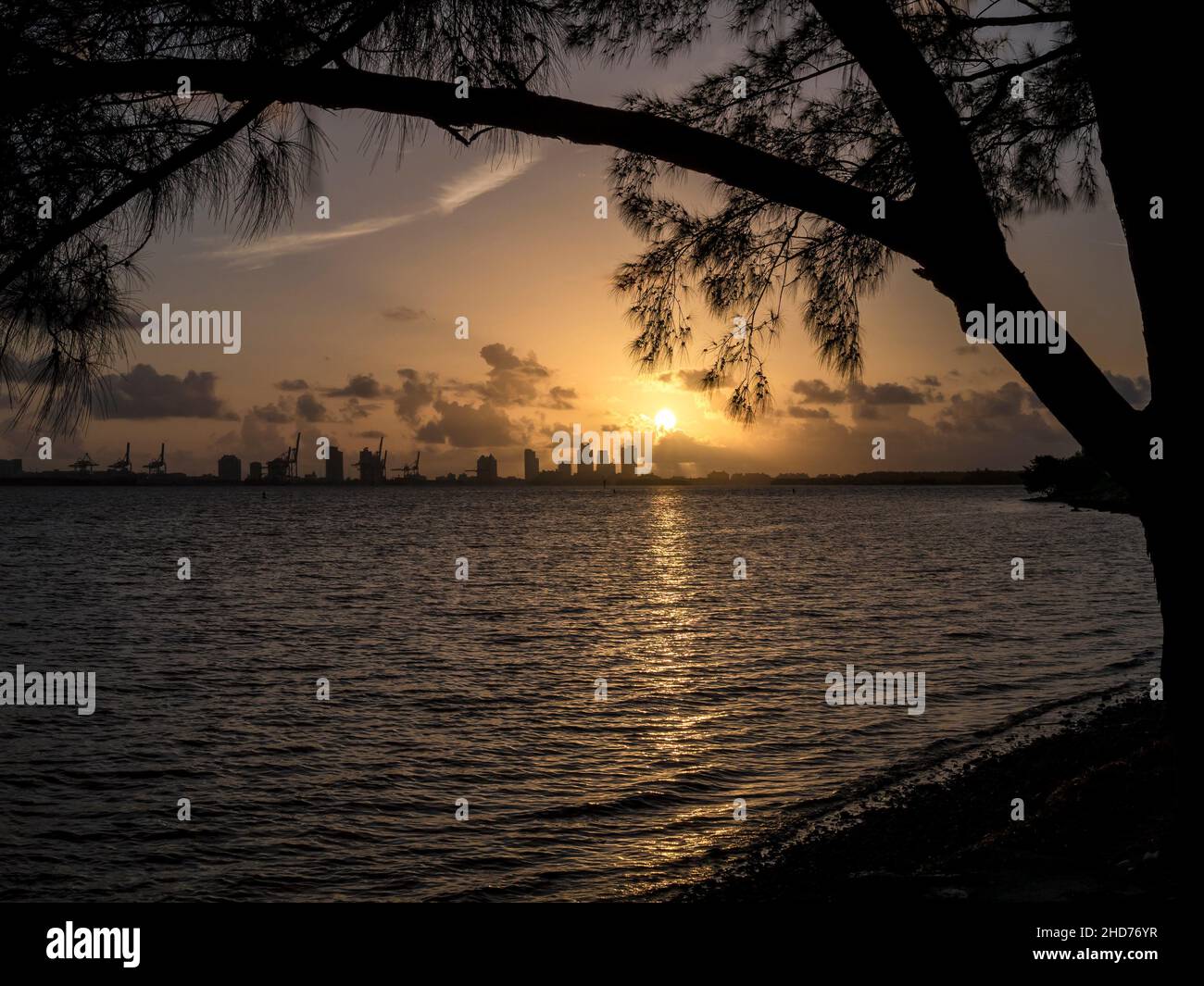 Sunrise at Biscayne Bay. Miami. Florida. USA. Stock Photo