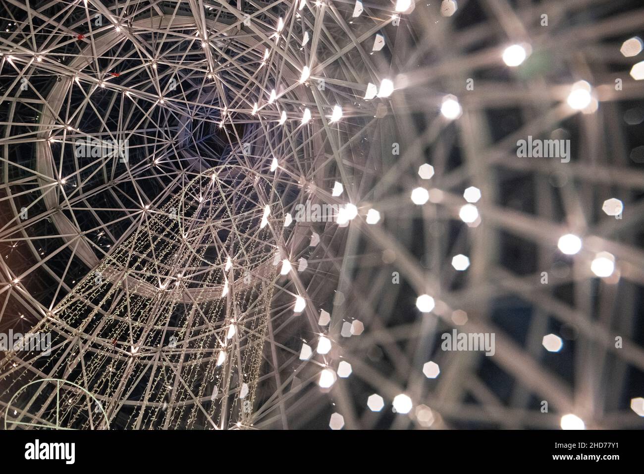 Abstract Christmas lights at Wheelock Place in Singapore Stock Photo