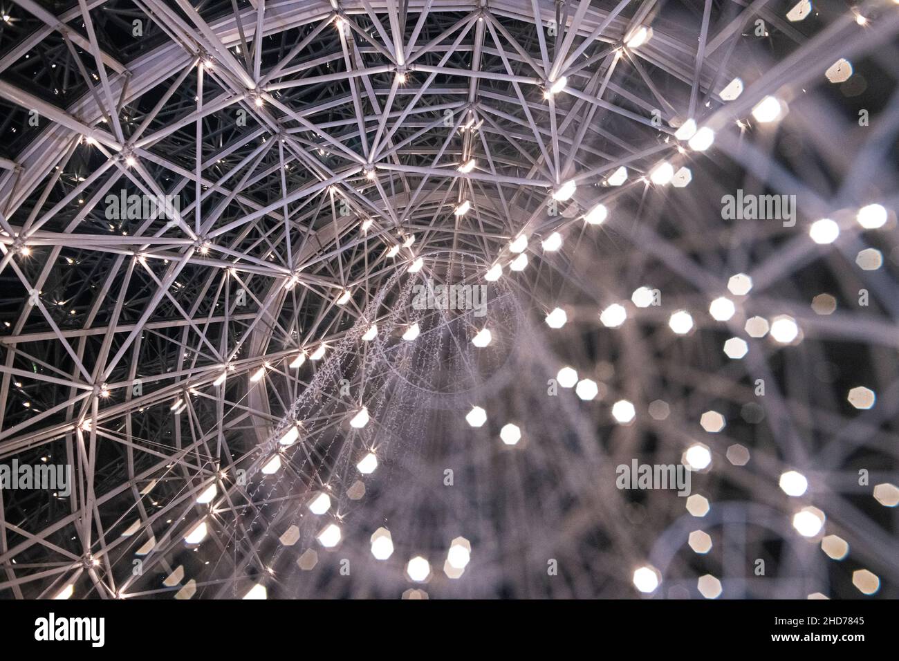 Abstract Christmas lights at Wheelock Place in Singapore Stock Photo
