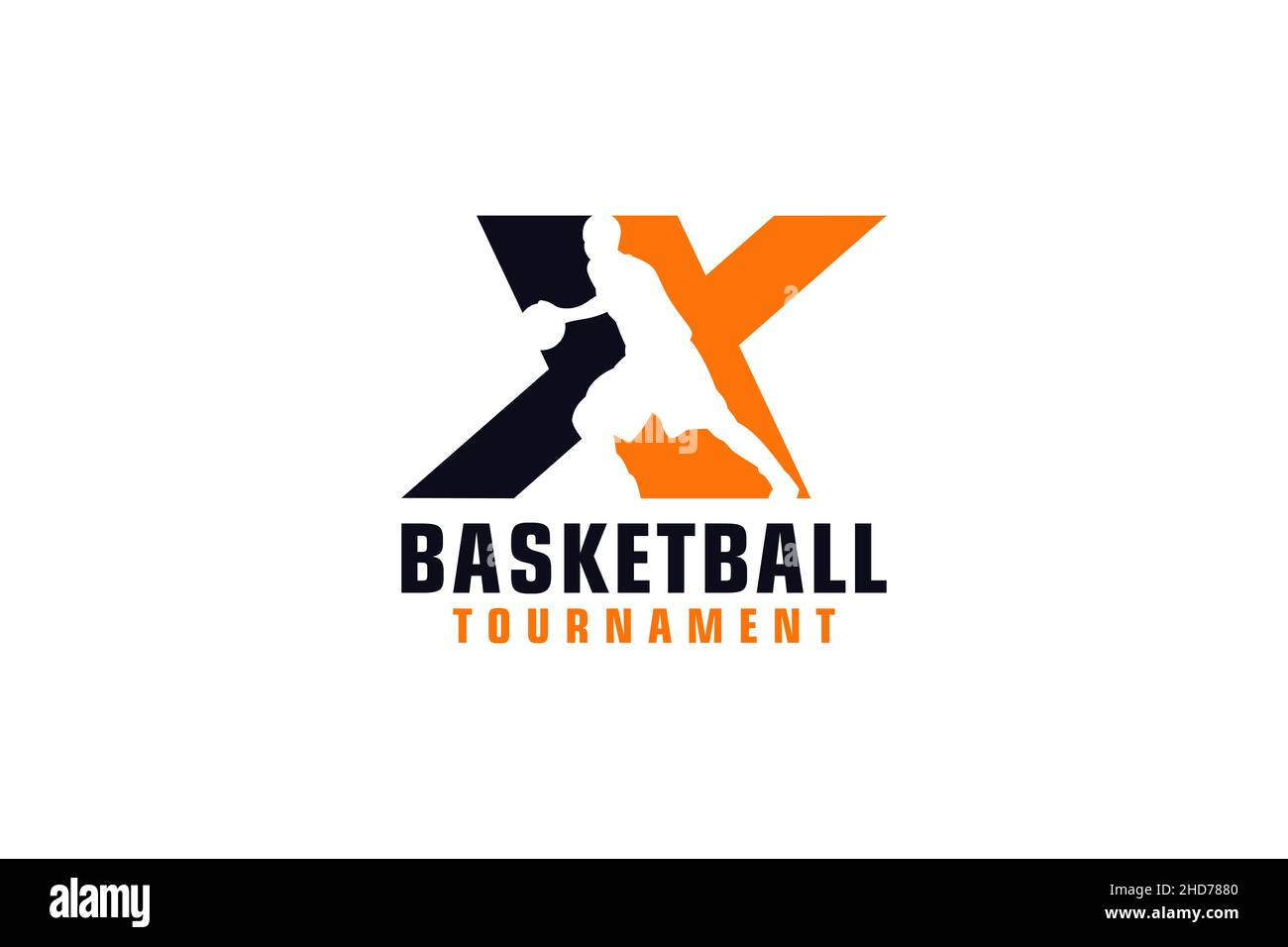 Letter X with Basketball Logo Design. Vector Design Template Elements