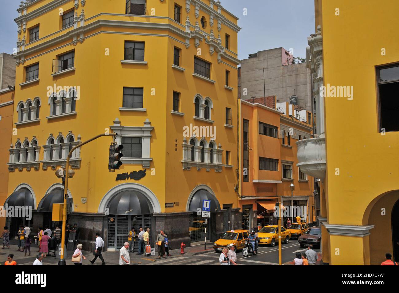 street scene, historic district, Lima, Peru Stock Photo