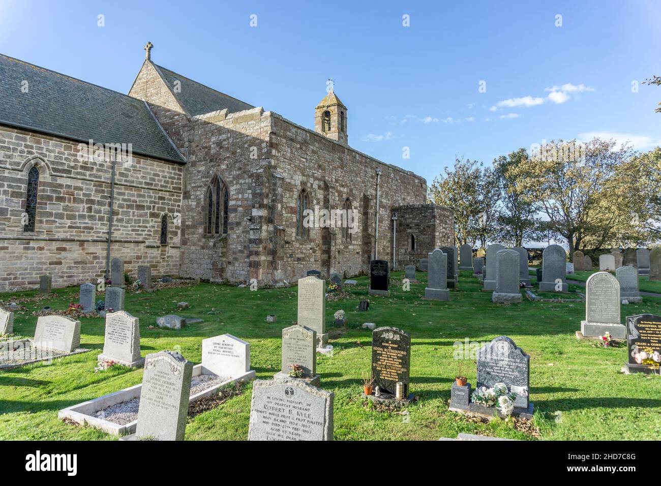 St Mary's Church, Holy Island, Northumberland, England, UK Stock Photo