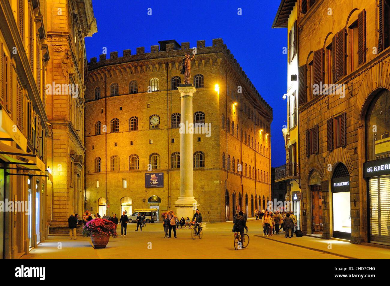 Santa Trinita square at night. Florence. Tuscany. Italy Stock Photo