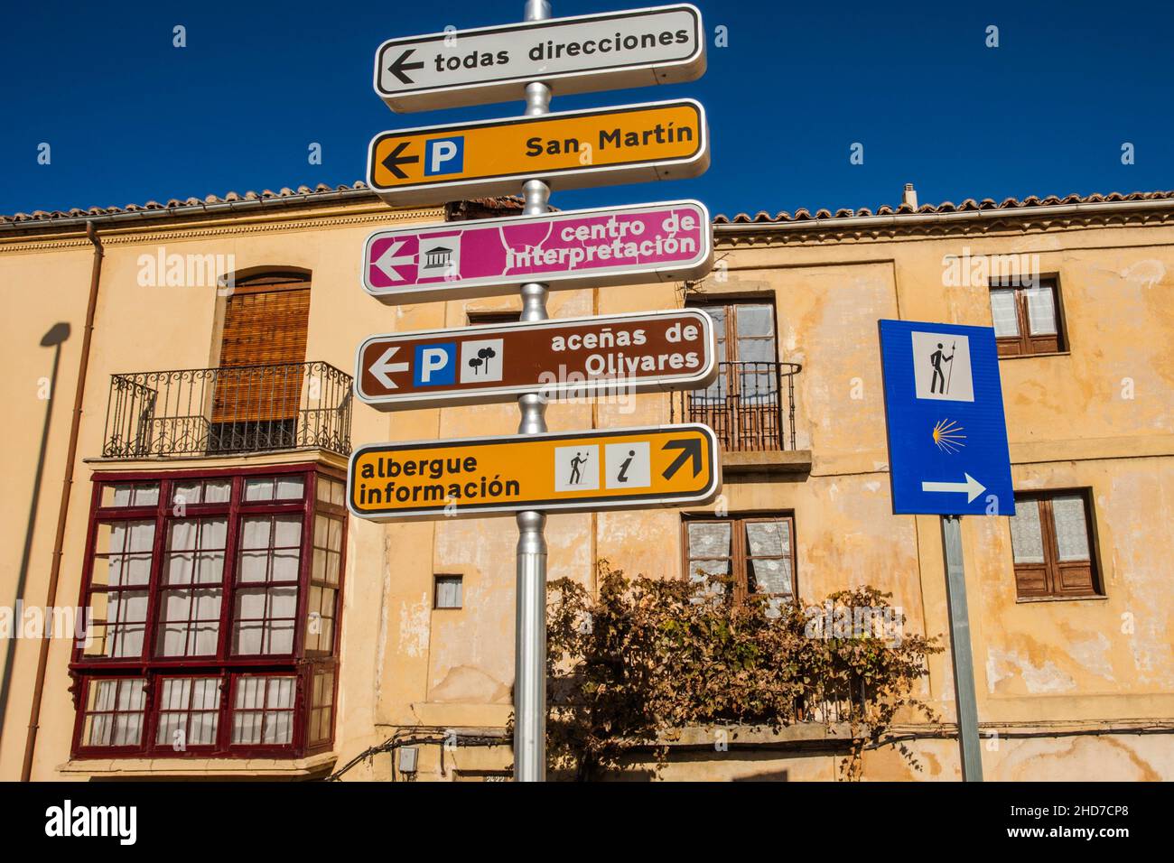 Signs, Zamora city, Zamora Provience, Castile and Leon, Spain, Europe. Stock Photo