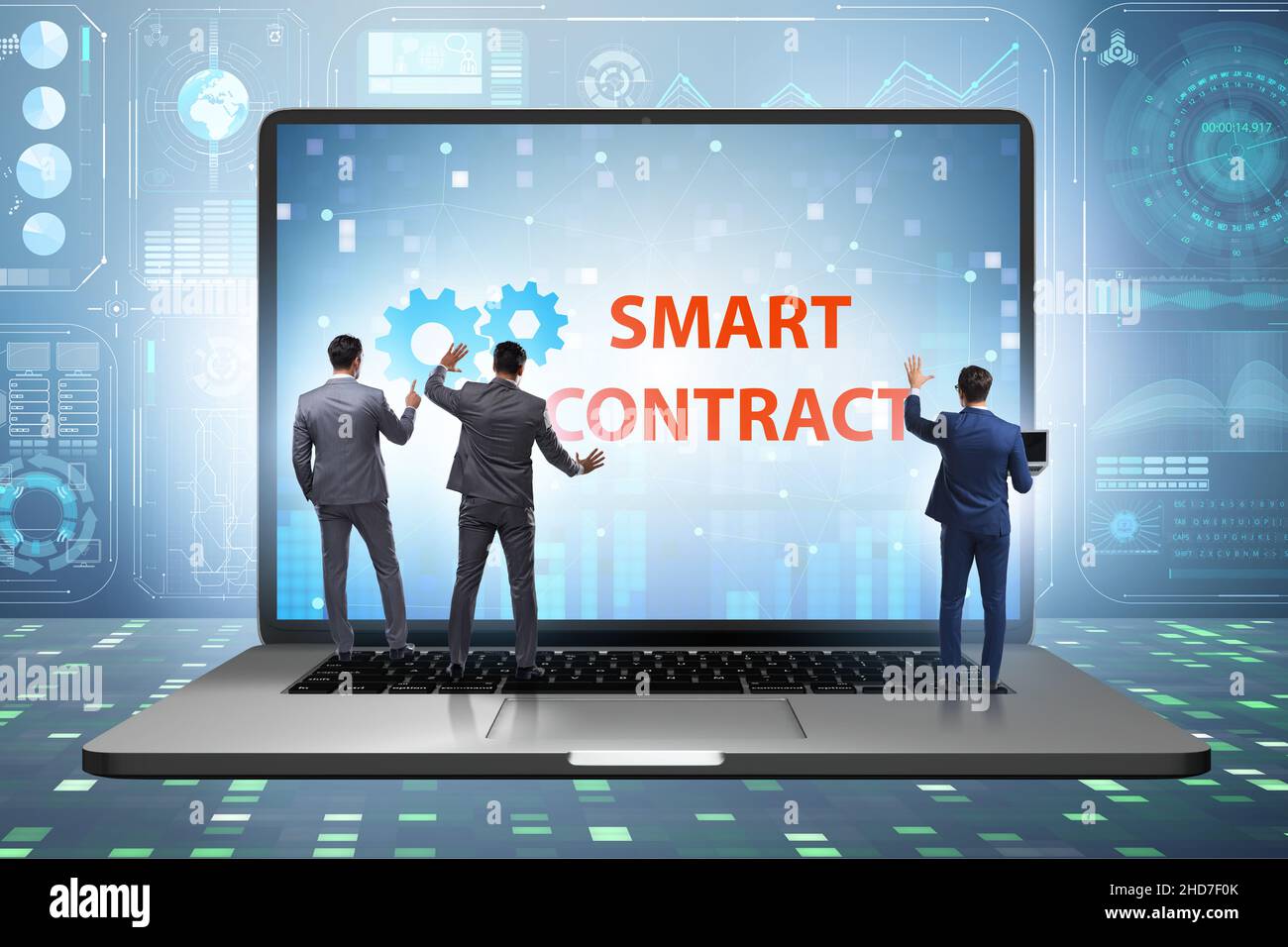 Smart contracts as illustration of the blockchain technology Stock ...