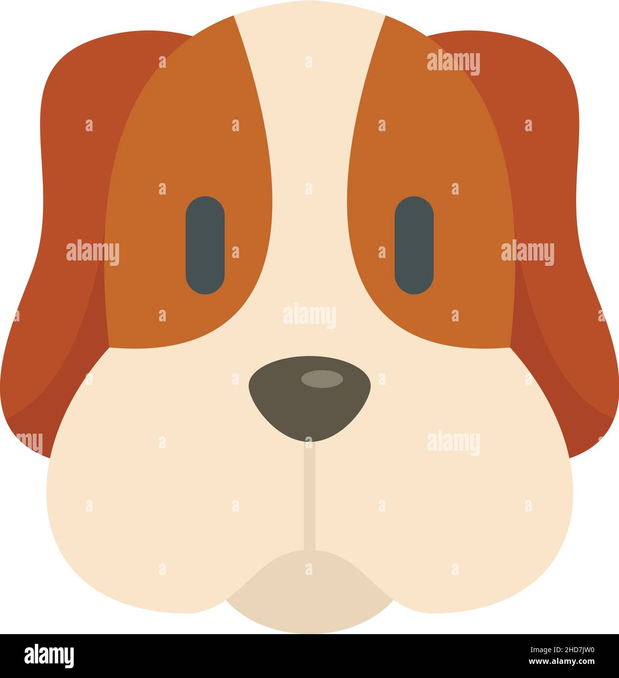 Dog head icon. Flat illustration of dog head vector icon isolated on