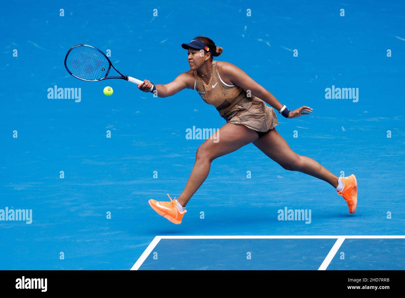 NAOMI OSAKA (JPN) in action at the 2022 Melbourne Summer Set Qualifying on Tuesday January 2022,  Melbourne Park Stock Photo