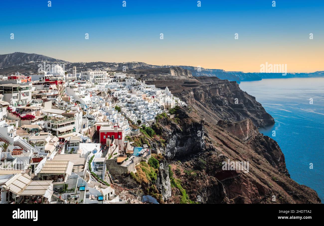 Premium Photo  Mediterranean sea view over caldera in thira