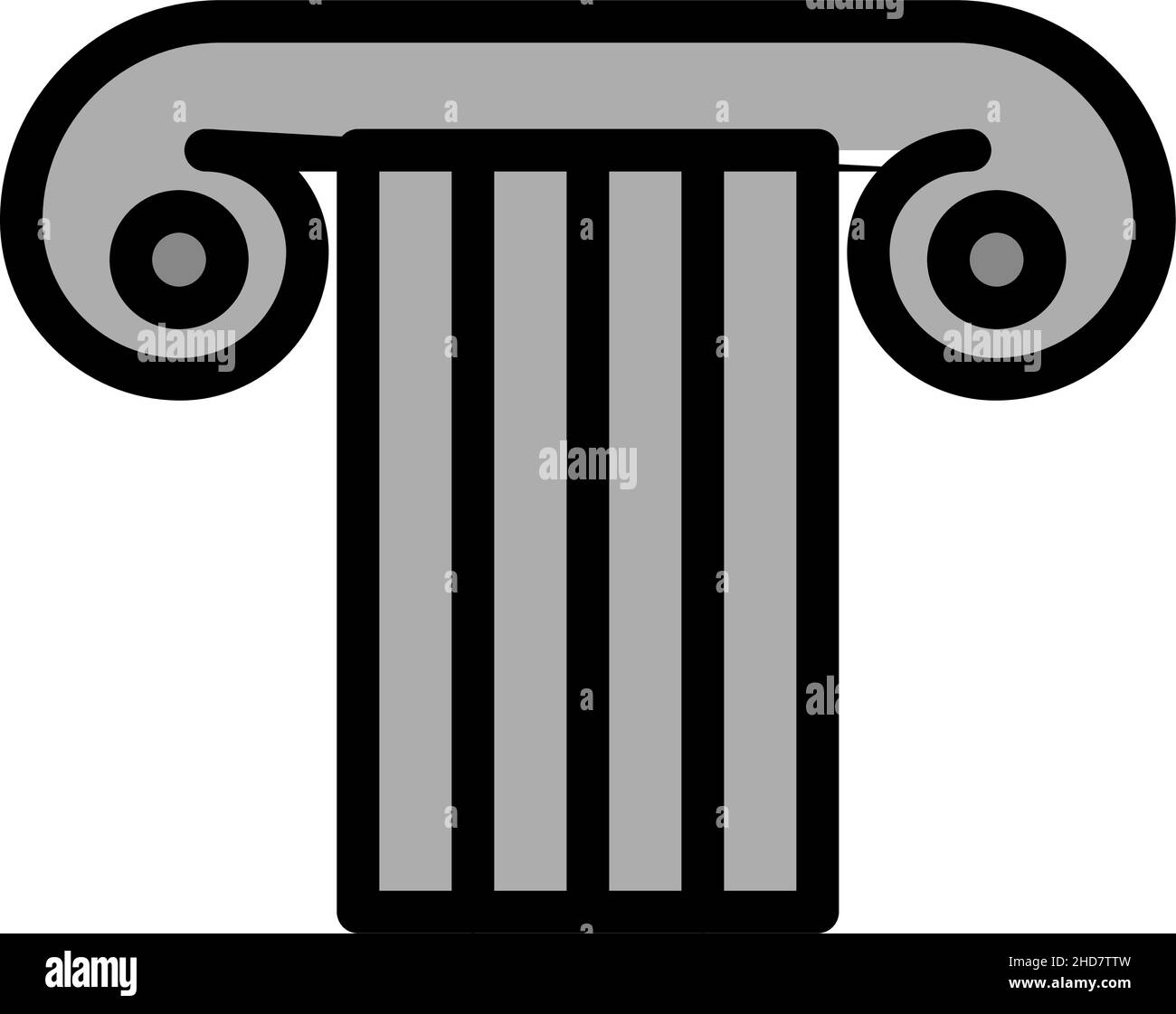 Antique Column Icon. Editable Bold Outline With Color Fill Design ...