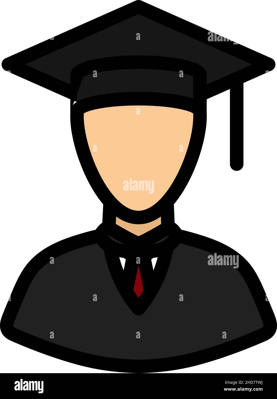 Lawyer Man Icon. Editable Bold Outline With Color Fill Design. Vector