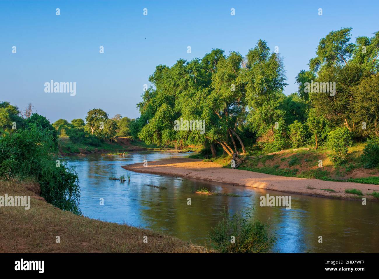 Evening along The Luvuvhu River in Northern Kruger, South Africa Stock Photo