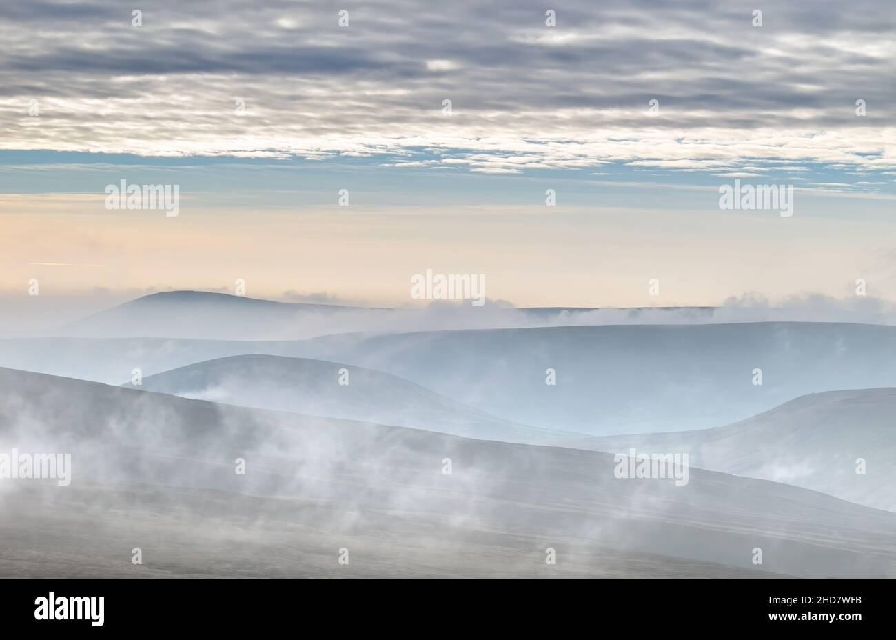 Looking west across the roof of Bowland from White Hill, Lancashire Stock Photo