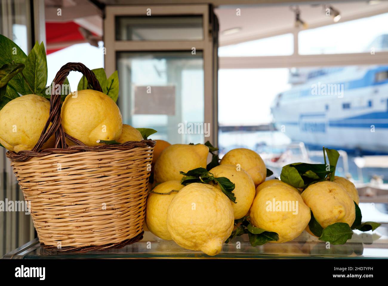 Still life with lemons, Capri, Campania, Italy Stock Photo