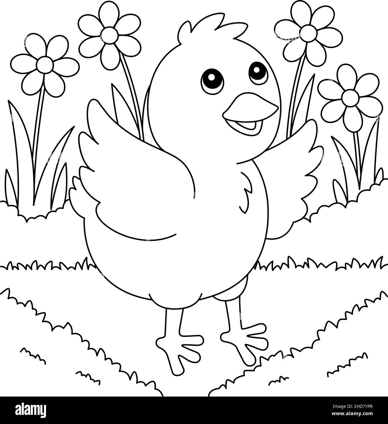 Chick Coloring Page for Kids Stock Vector Image & Art - Alamy