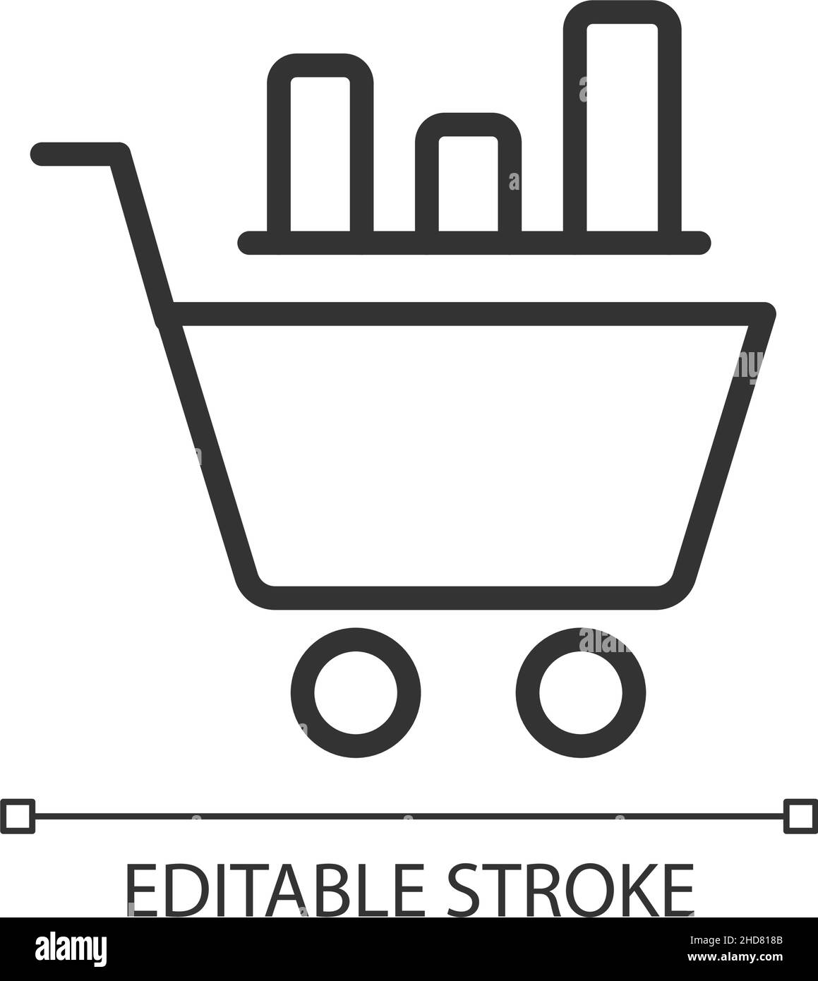 Data mining in retail industry linear pixel perfect icon Stock Vector
