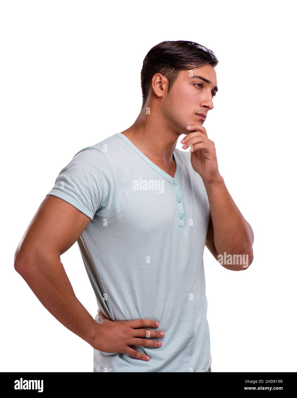 The young handsome man isolated on the white background Stock Photo