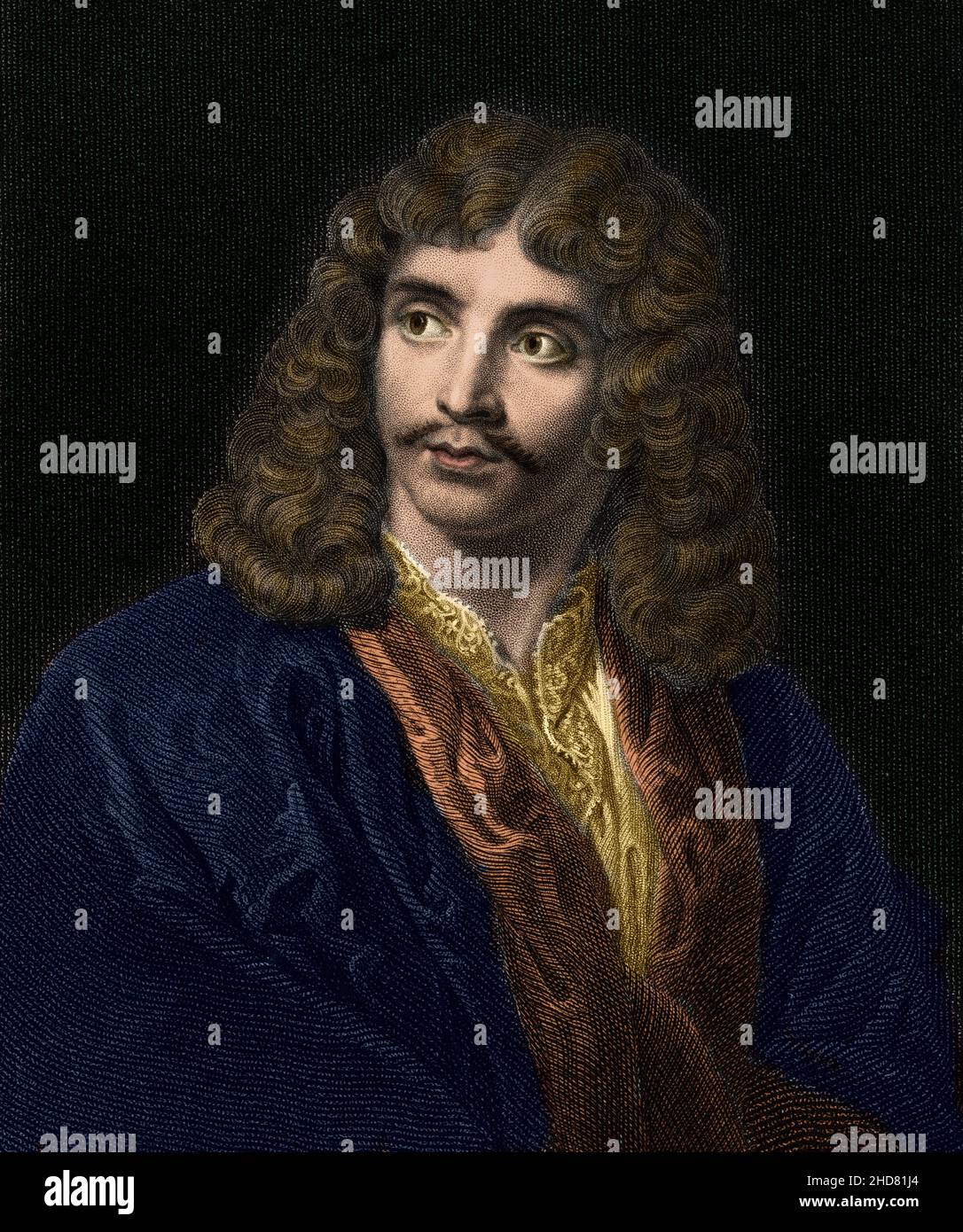portrait of Jean Baptiste Poquelin Moliere 1622-1673 Stock Photo