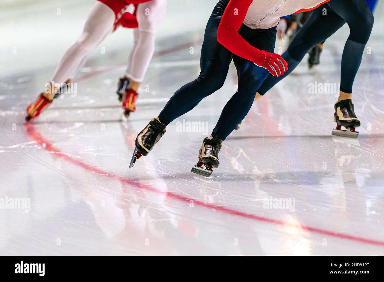legs group athletes skaters in speed skating Stock Photo Alamy