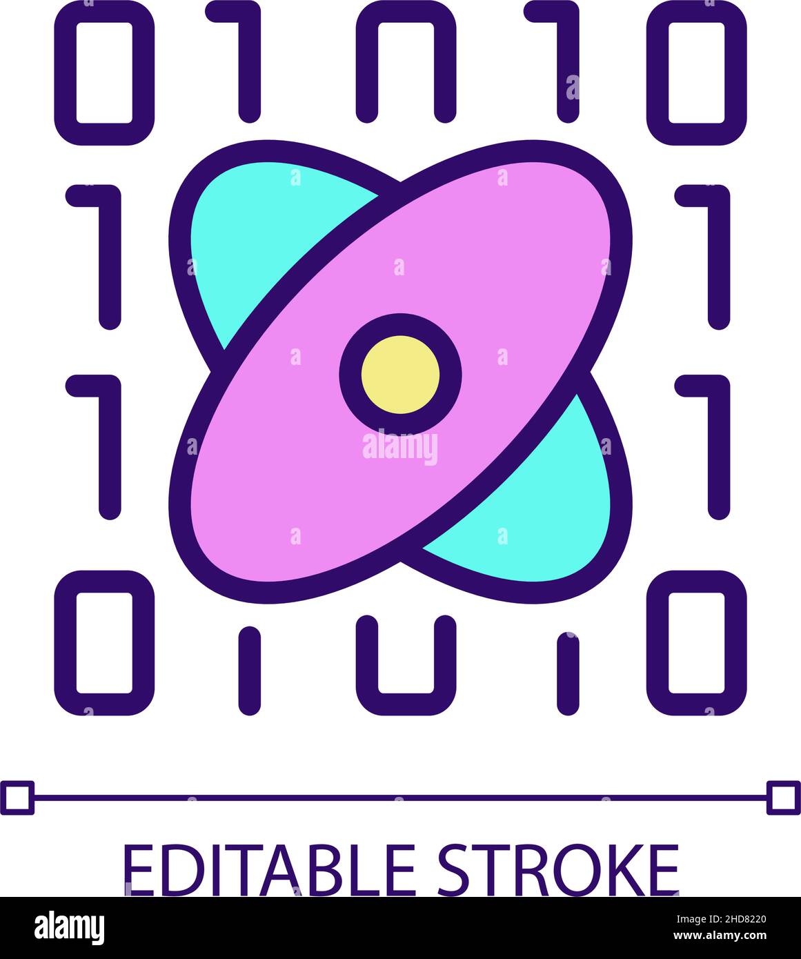 Data mining in science RGB color pixel perfect icon Stock Vector