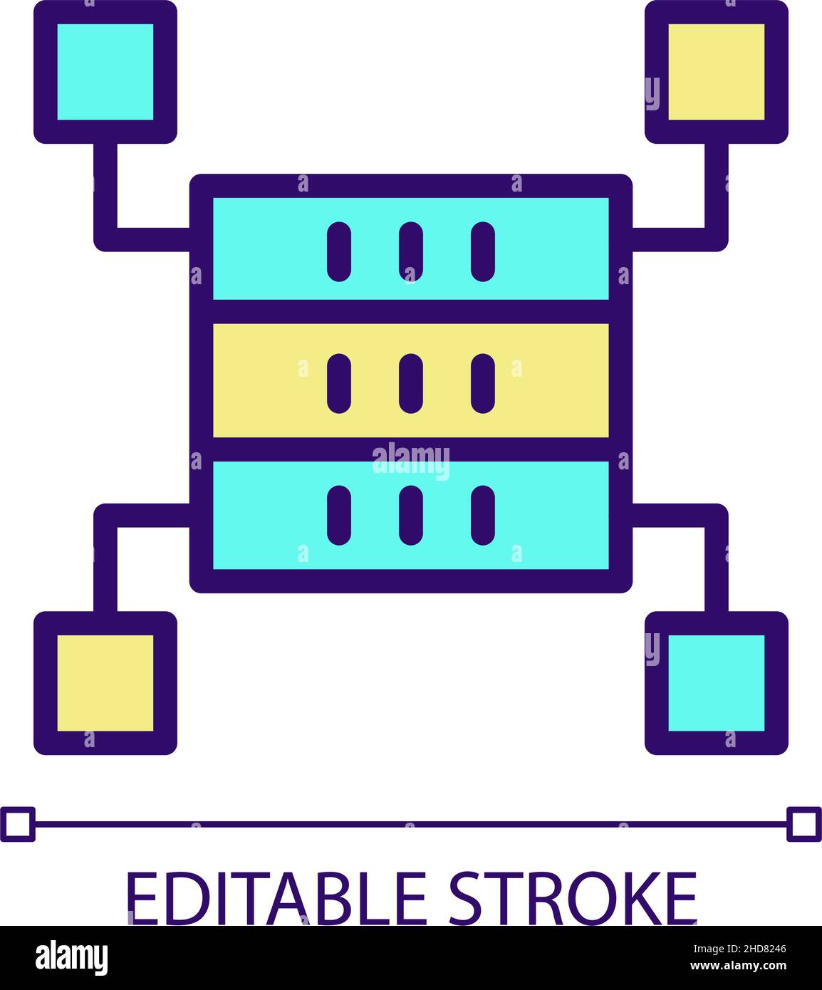 Data storage space RGB color pixel perfect icon Stock Vector