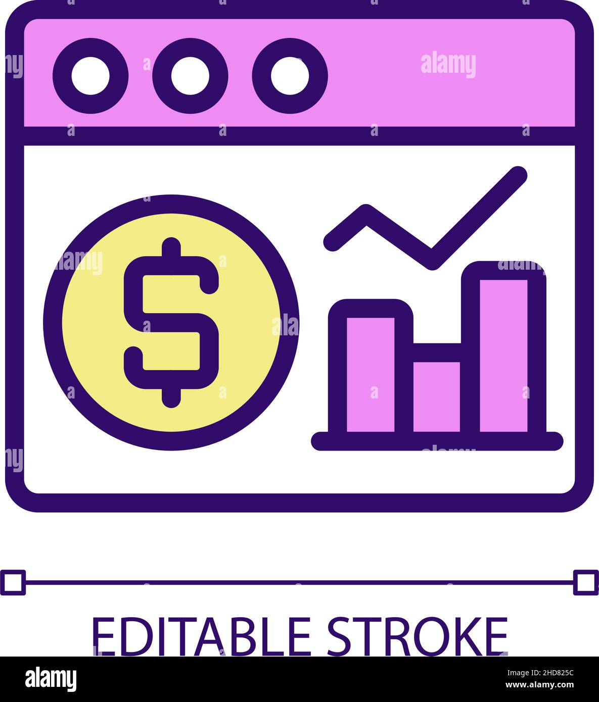 Financial data analysis RGB color pixel perfect icon Stock Vector