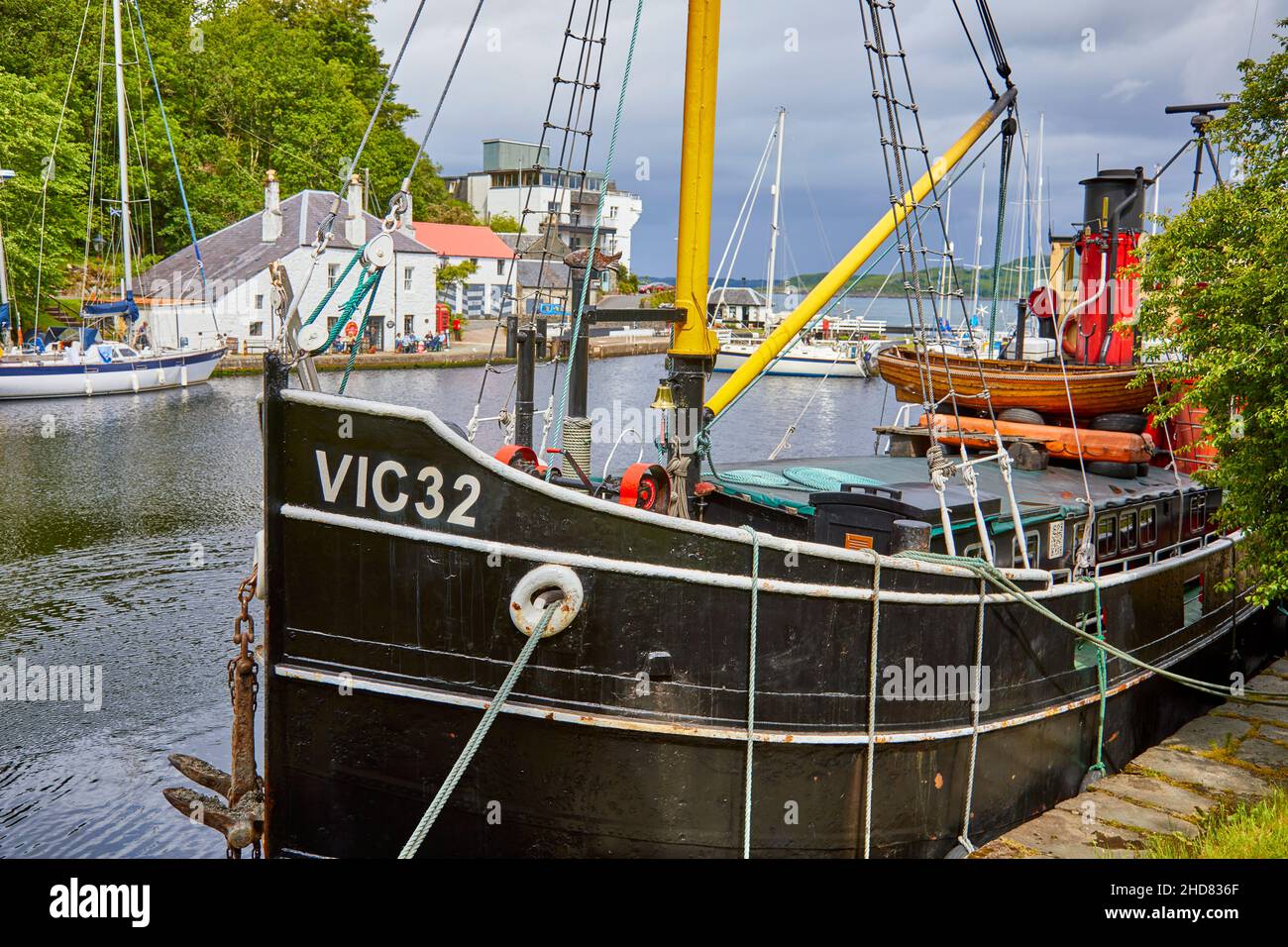 S. L. VIC 32 moored at Crinan Stock Photo