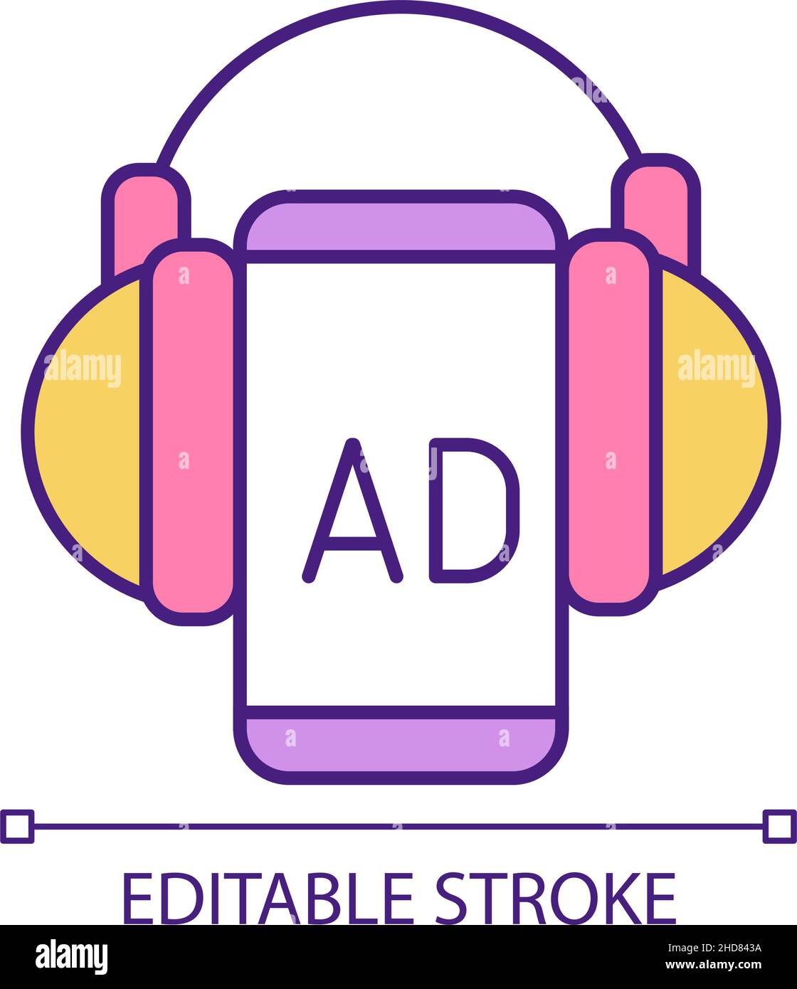 Podcast advertisement RGB color icon Stock Vector