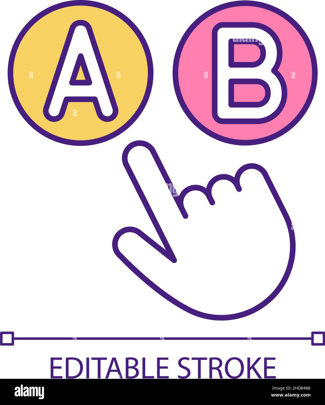 Split run testing RGB color icon Stock Vector