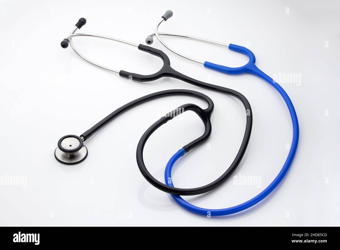 Educational stethoscope with a double headset, on a white background