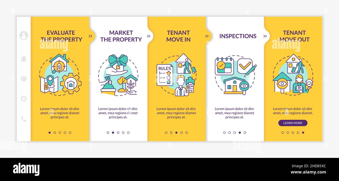 Property management operations yellow onboarding template Stock Vector Image & Art Alamy