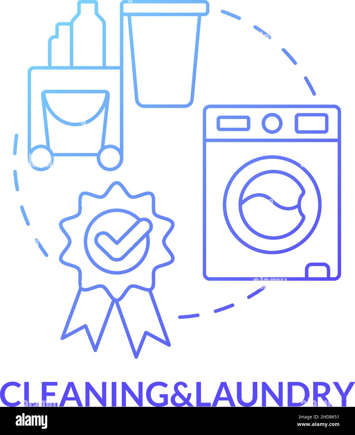 Cleaning and laundry blue gradient concept icon Stock Vector Image ...