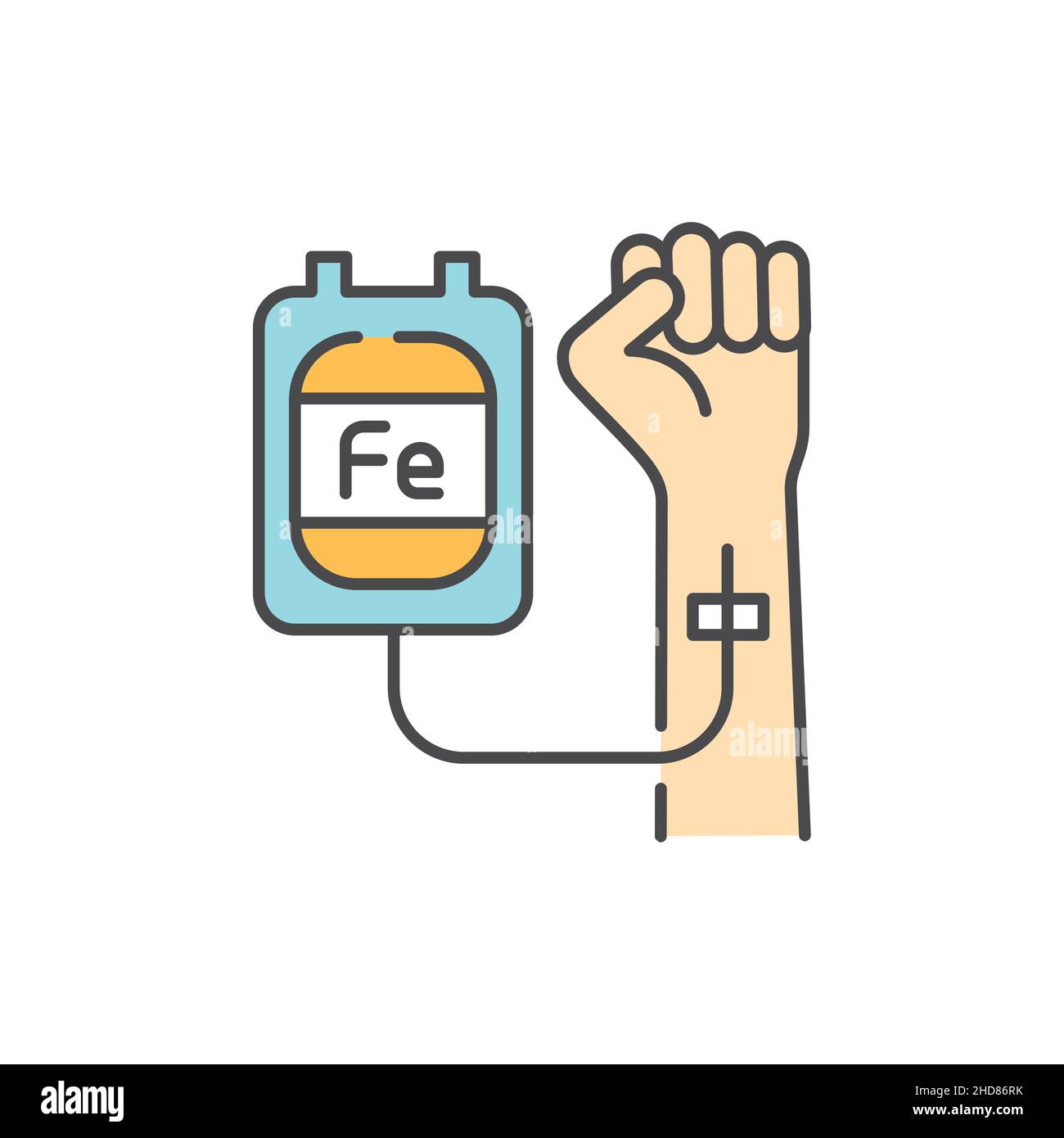 Iron transfusion color line icon. Human diseases. Pictogram for web