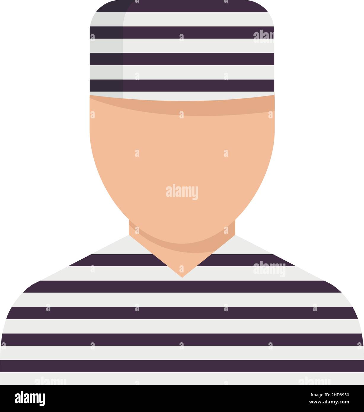 Prison man icon. Flat illustration of prison man vector icon isolated on white background Stock Vector