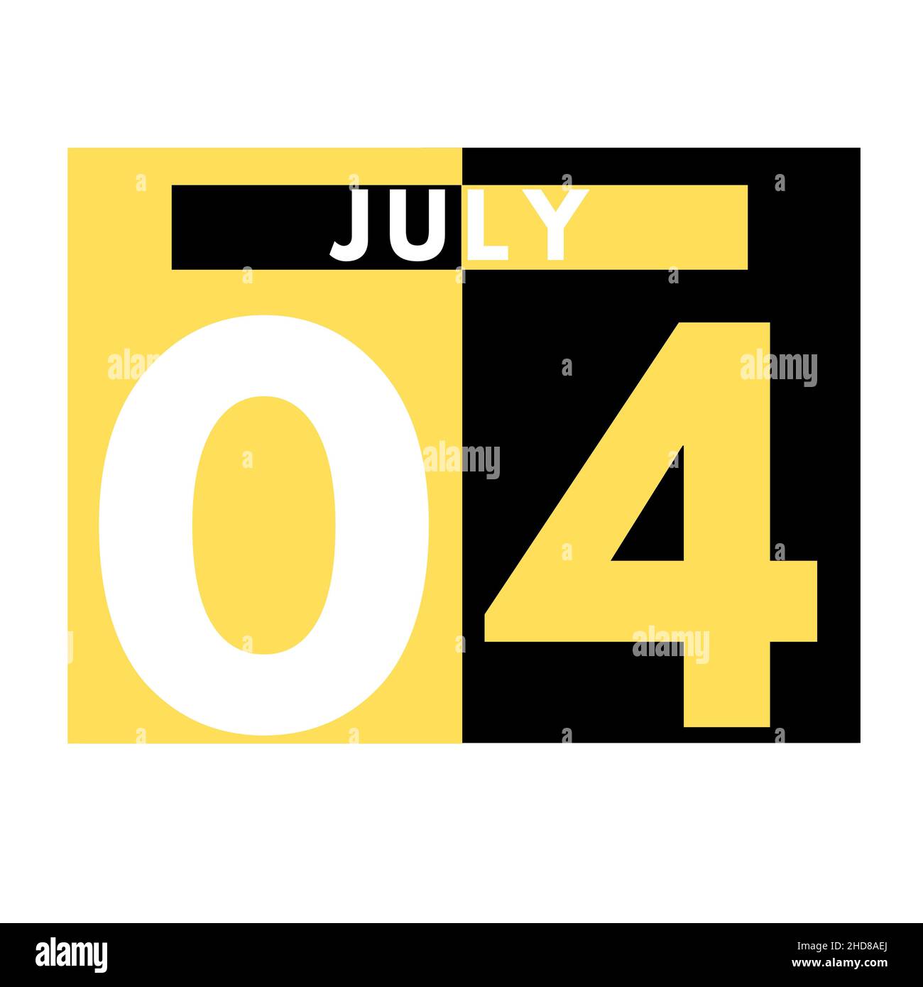 July 4 . Modern daily calendar icon .date ,day, month .calendar for the ...