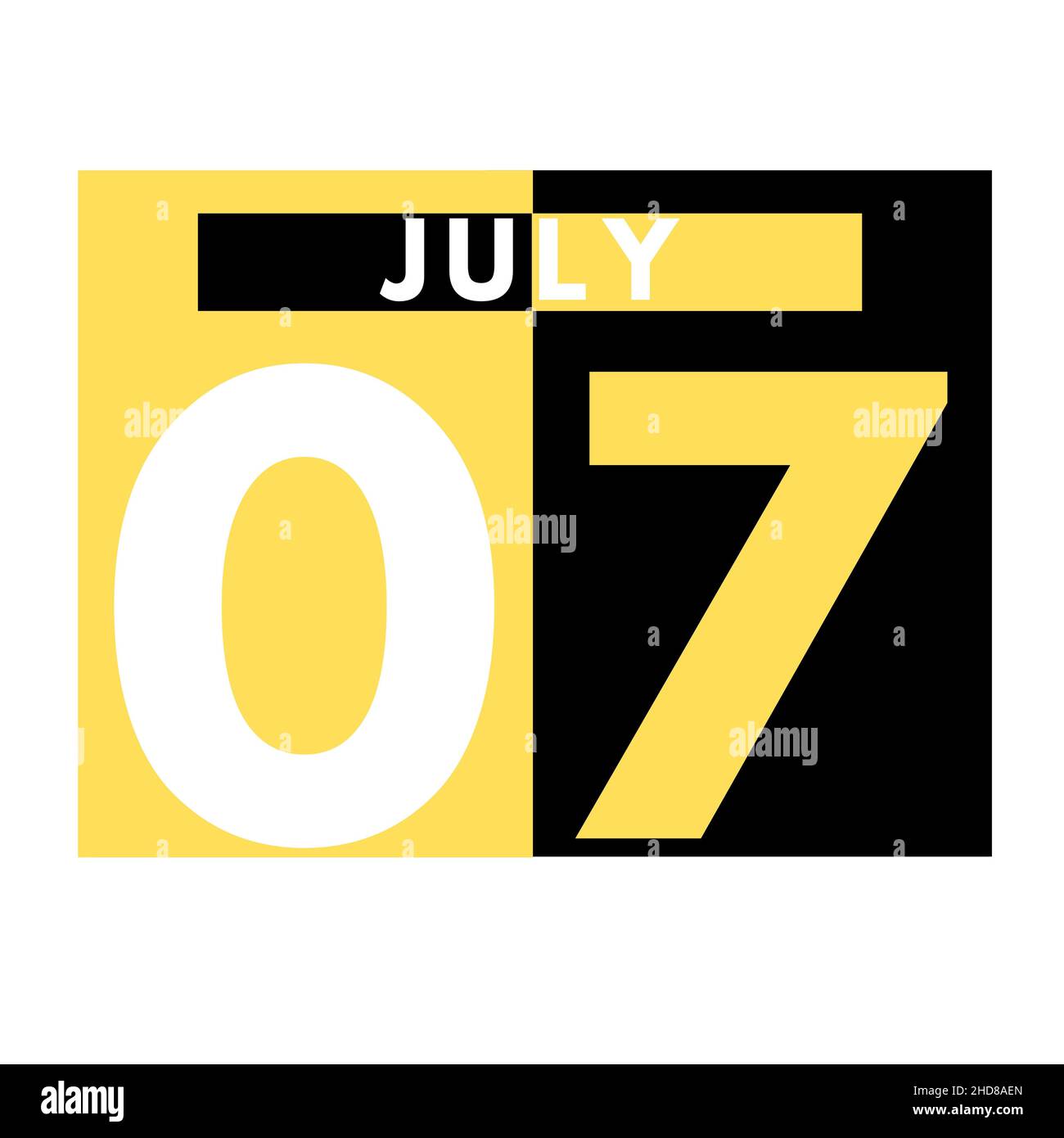 July 7 . Modern daily calendar icon .date ,day, month .calendar for the ...