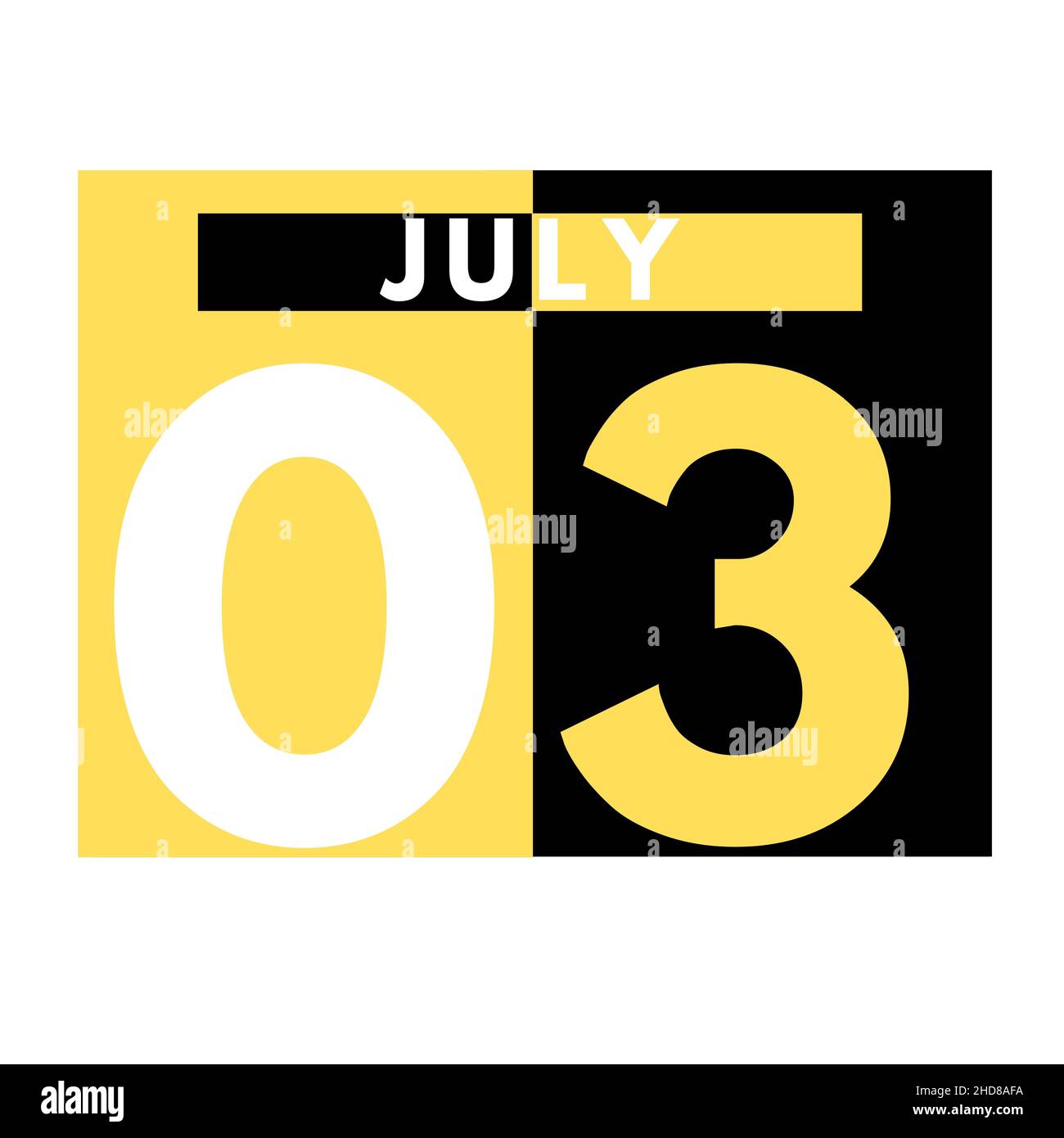 July 3 . Modern daily calendar icon .date ,day, month .calendar for the ...