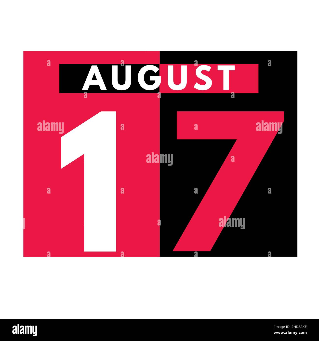 August 17 . Modern daily calendar icon .date ,day, month .calendar for 