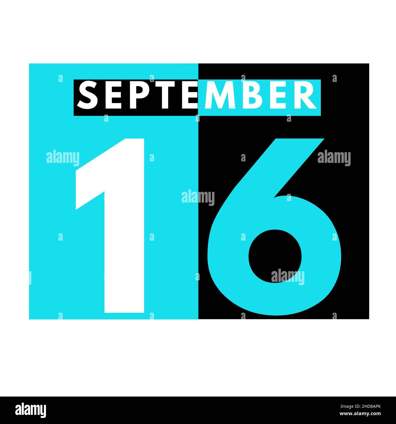 September 16 . Modern daily calendar icon .date ,day, month .calendar ...
