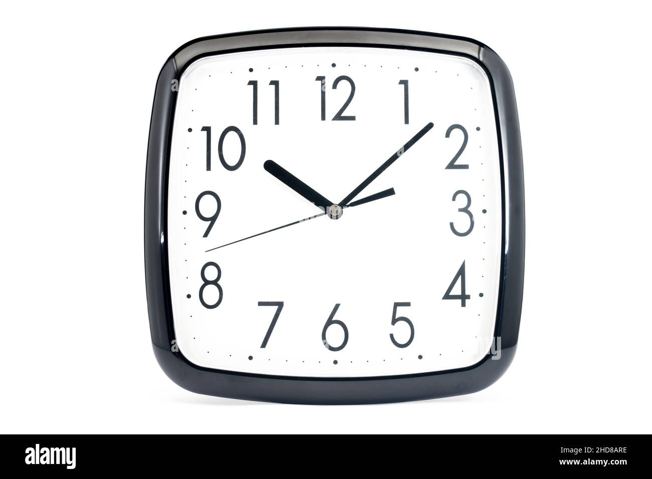 Black classic clock on isolated white background Stock Photo - Alamy