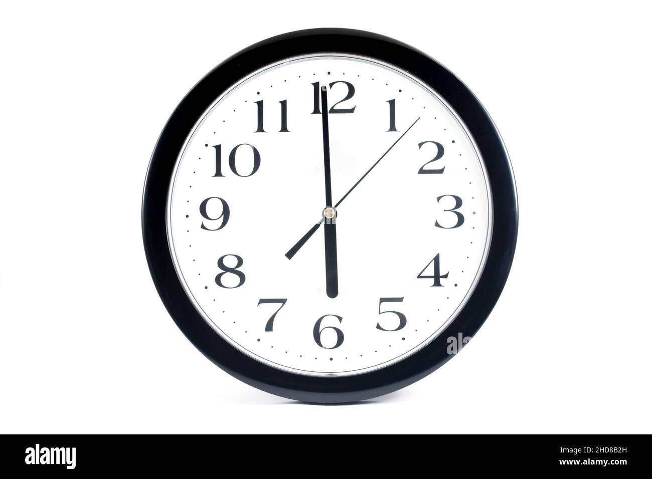 Black classic clock on isolated white background Stock Photo - Alamy