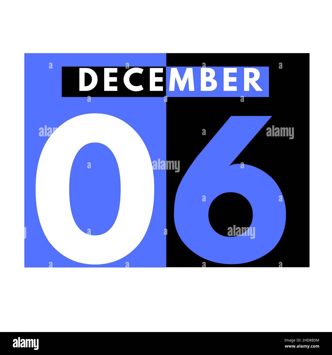 December 6 . Modern daily calendar icon .date ,day, month .calendar for ...