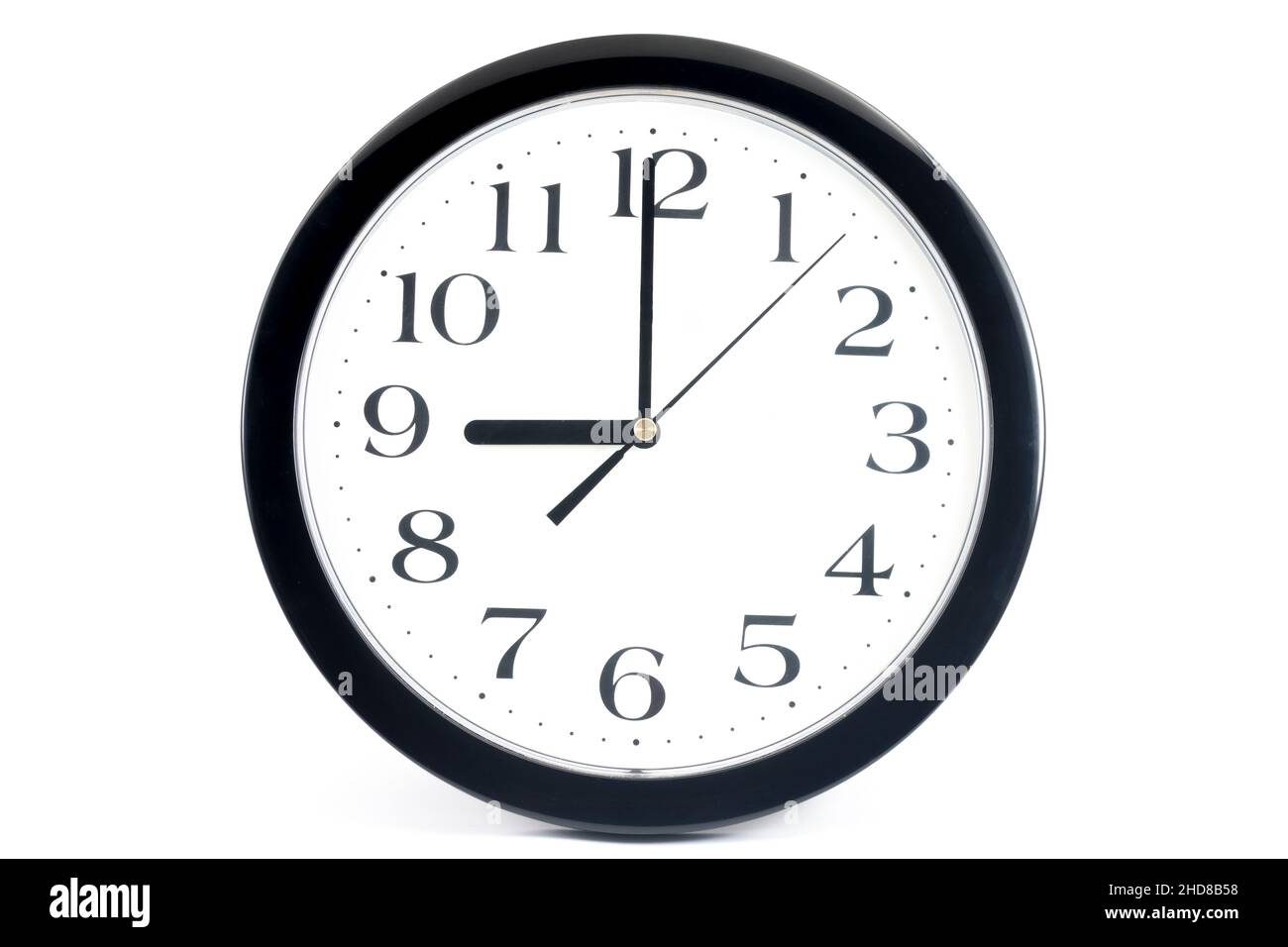 Black classic clock on isolated white background Stock Photo - Alamy