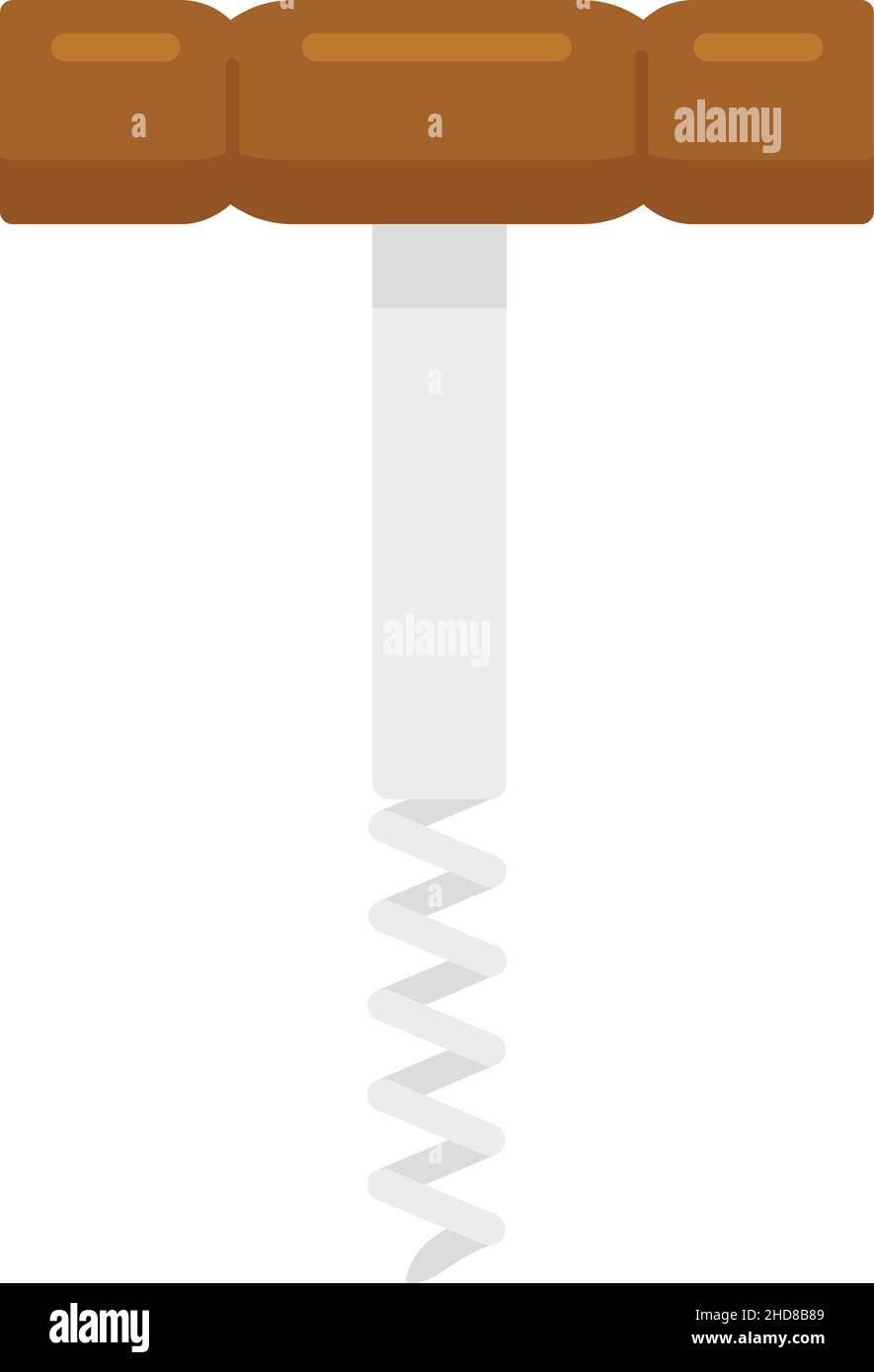 Corkscrew icon. Flat illustration of corkscrew vector icon isolated on ...