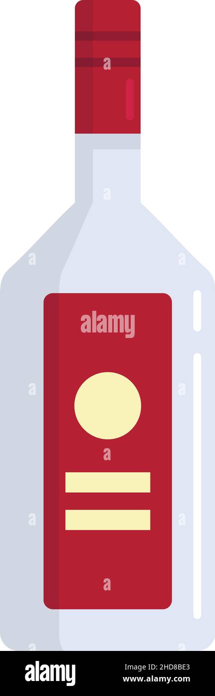 Drink vodka bottle icon. Flat illustration of drink vodka bottle vector ...