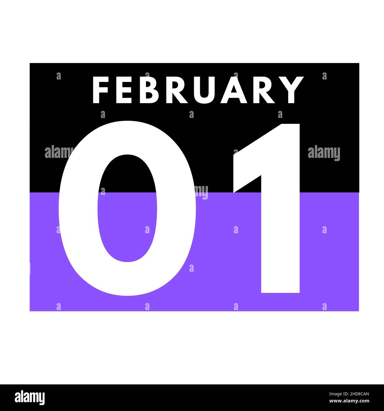 February 1 flat daily calendar icon date day month calendar for