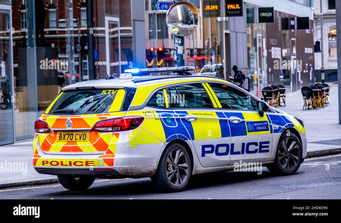 London England UK January 02 2022, Metropolitan Police Car With Blue ...