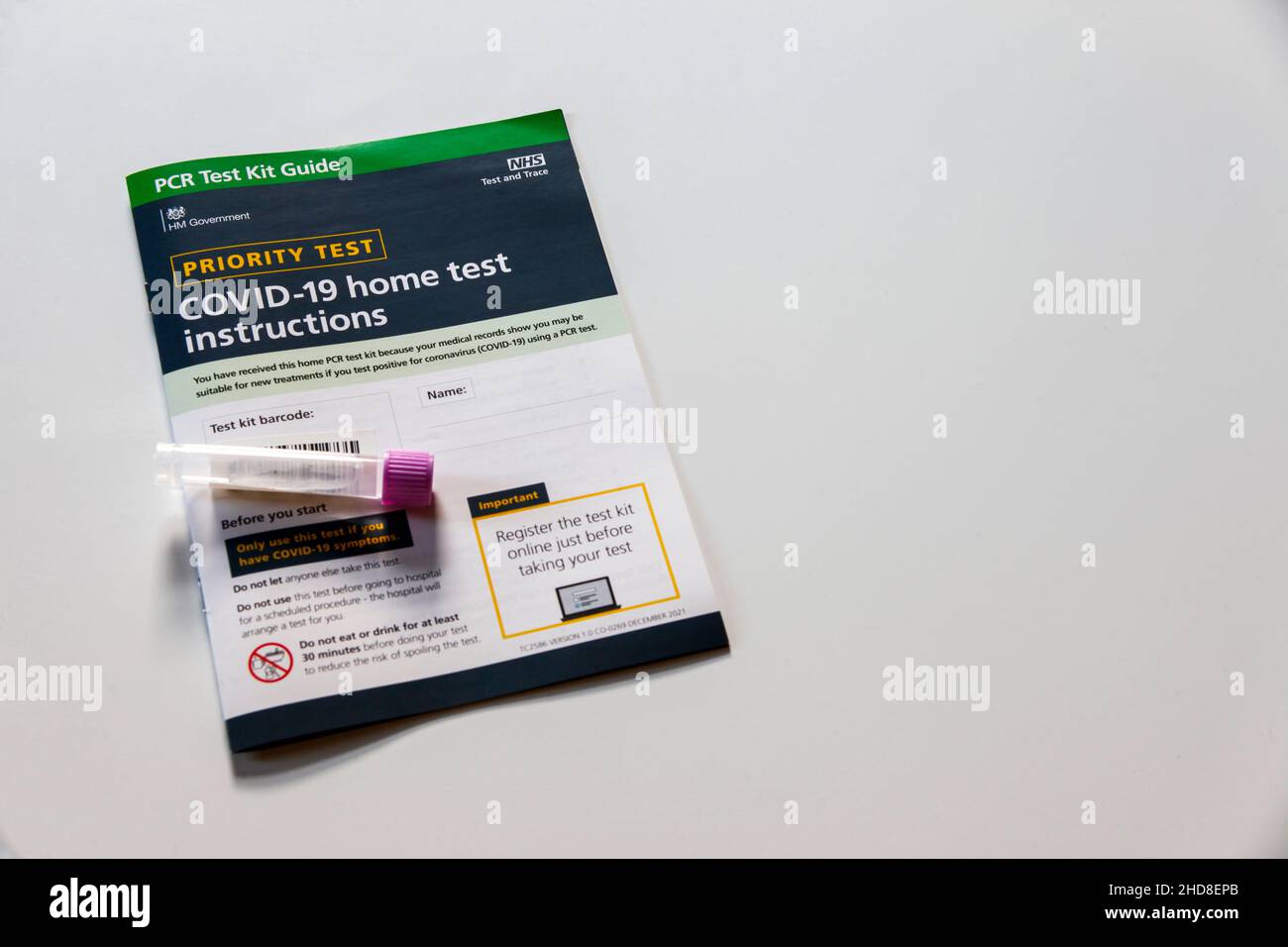 PCR TEST KIT PRIORITY TEST TO TAKE AT HOME FOR CLINICALLY VULNERABLE