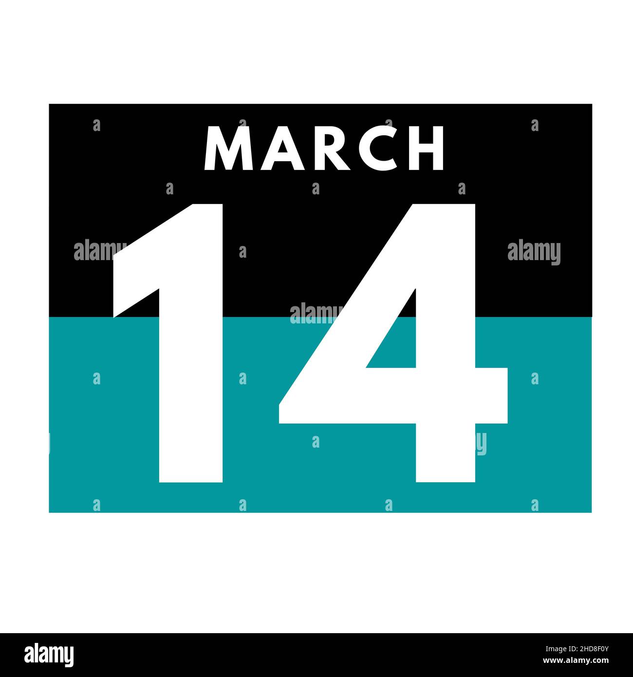 March 14 . Flat daily calendar icon .date ,day, month .calendar for the